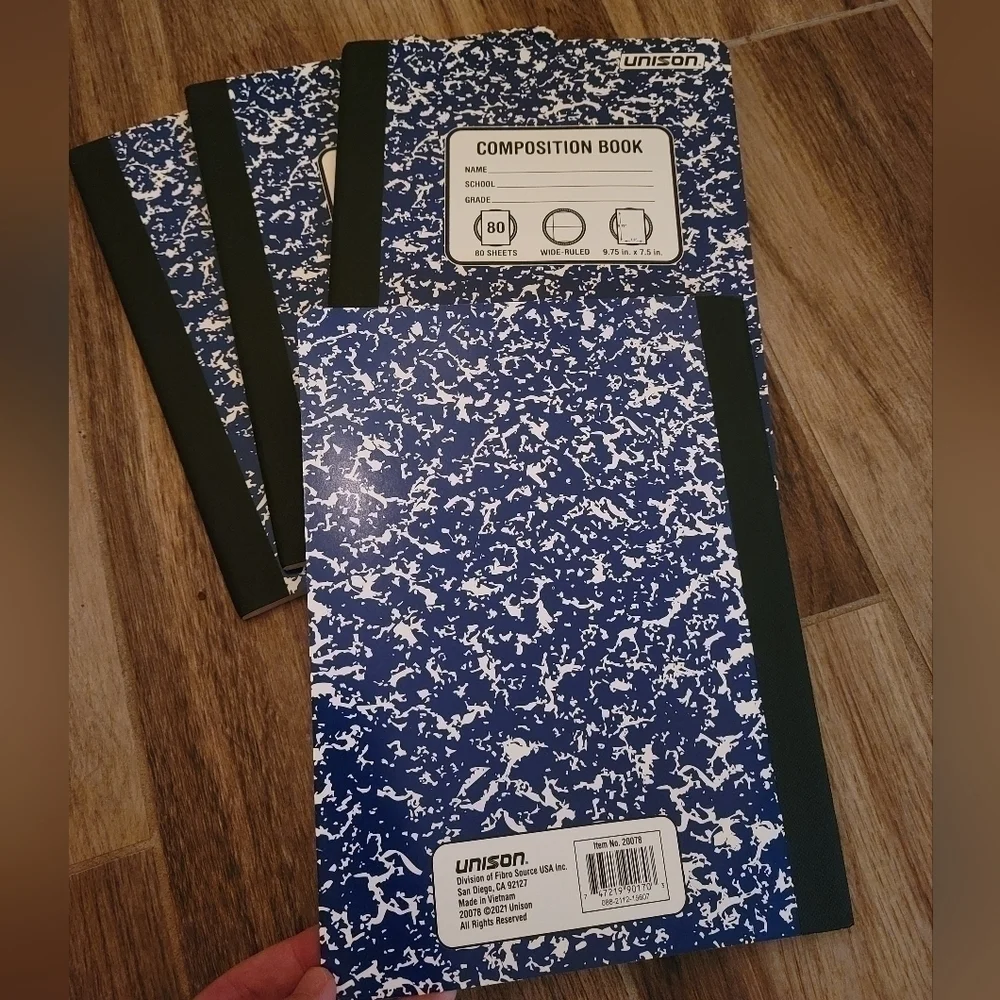 Blue Composition Notebook 80 Pages Set of 4